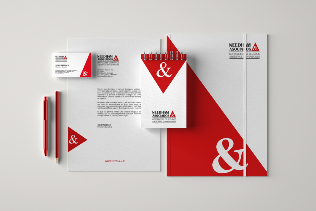 Diseño de papelería Needham & Asociados